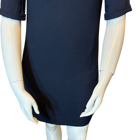 A.P.C. Rue Madame Paris Navy Crepe Dress Pockets, S - Picture 6 of 16